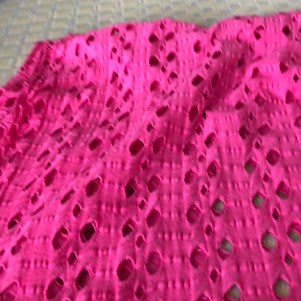 Pink open polka dot scarf
